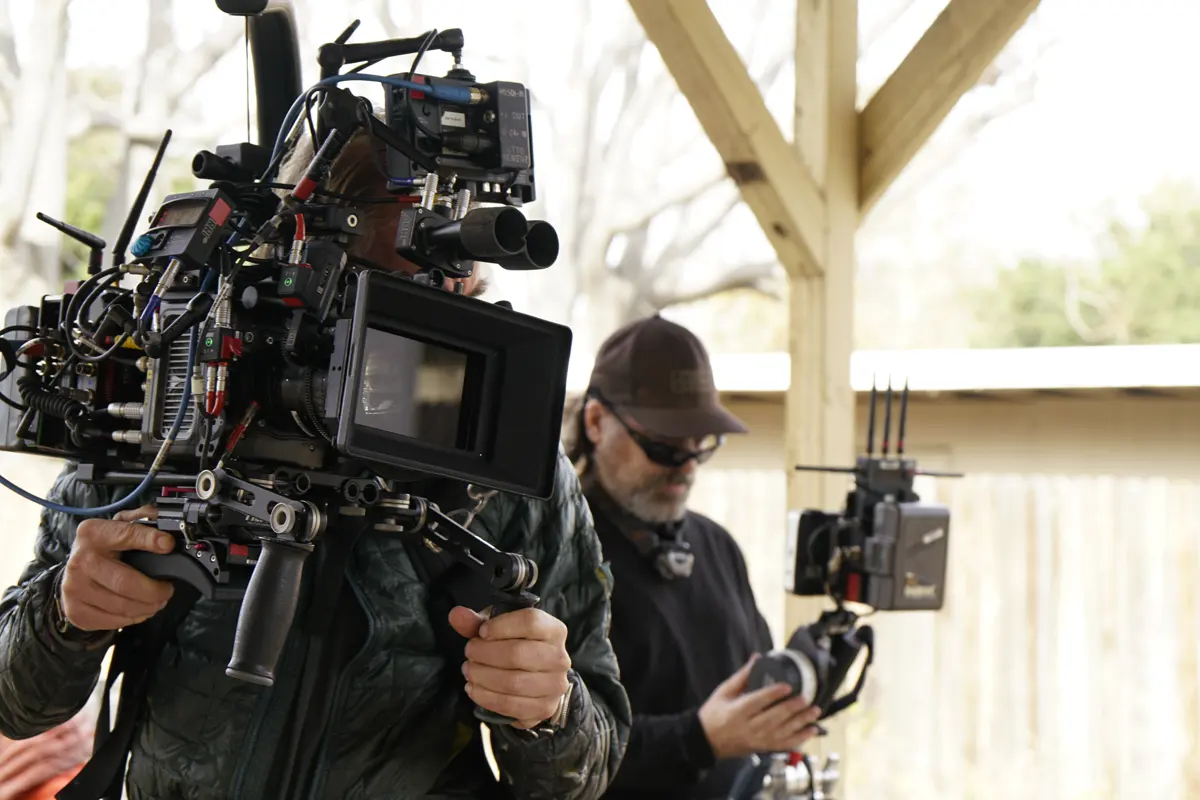 Camera operator with rig